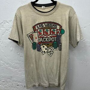 Vintage double sleeve Las Vegas jackpot casino tourist souvenir graphic t-shirt